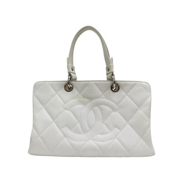 白色 荔枝紋 牛皮 CC Timeless 手提包