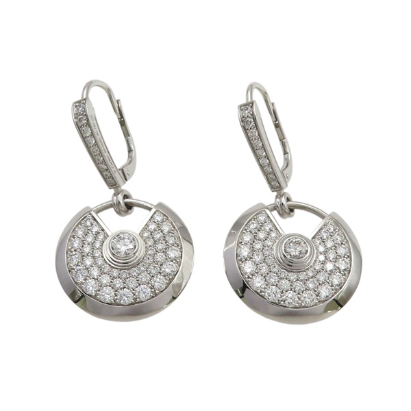 18K白金 鑽石 Amulette de Cartier 耳環【Cartier 卡地亞】