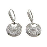 18K白金 鑽石 Amulette de Cartier 耳環【Cartier 卡地亞】