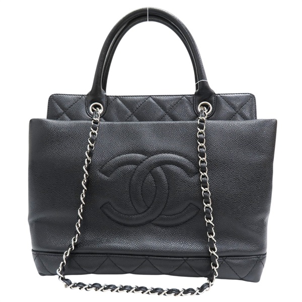 黑色 牛皮 菱格紋 荔枝紋 两用包 銀扣 (無卡)【CHANEL 香奈兒】