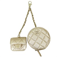 金色羊皮 零錢包 耳機包 掛飾