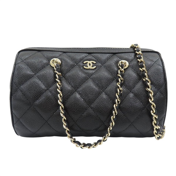 黑色 牛皮 菱格紋 荔枝紋 两用包 金扣 AP4474