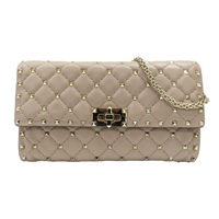 米色皮革 銀色鉚釘 Rockstud Spike 肩背包