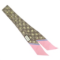 烏木色 絲綢 蜜蜂 Twill Ribbon Neck Bow 絲巾