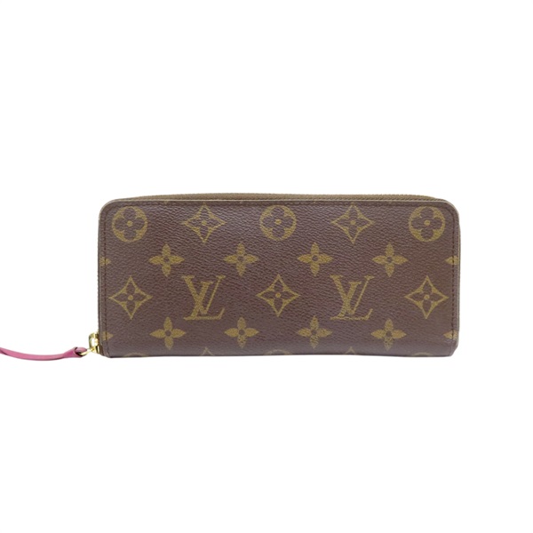 棕色 原花帆布 Clemence 拉鍊長夾 M60742