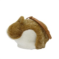 白/棕色羊毛 皮革 倉鼠造型 肩背包【LOEWE 羅威】