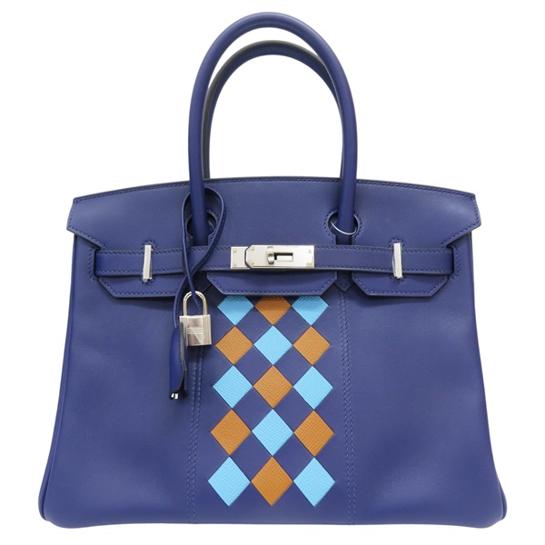 墨水藍/北方藍/金棕色 Swift牛皮 Birkin 30 柏金包 手提包 D刻 銀扣【HERMES 愛馬仕】