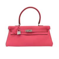 唇膏粉 Togo牛革 Shoulder Kelly 手提包 □Q刻 銀扣