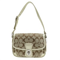 金色 緹花帆布 肩背包【COACH 寇馳】 11408