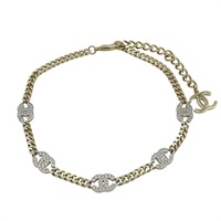 金色鍍金 雙C水鑽 項鍊【CHANEL 香奈兒】