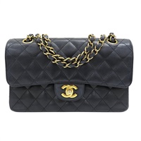 藍色 牛皮 菱格紋 荔枝紋 CoCo23 鍊帶 肩背包 金扣 (無卡)【CHANEL 香奈兒】