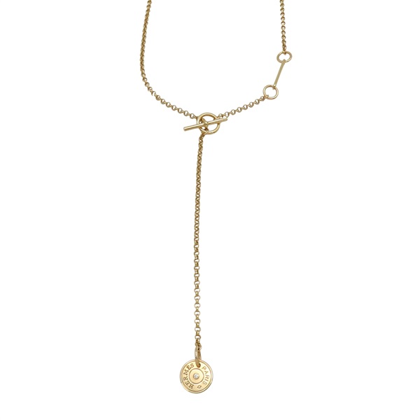 18K玫瑰金 單鑽 Gambade Diamond 項鍊【HERMES 愛馬仕】