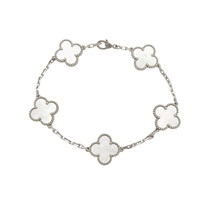 18K白金 珍珠母貝 Vintage Alhambra 手鍊【Van Cleef ＆ Arpels 梵克雅寶】 VCARF48400