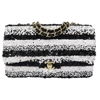 黑白亮片 COCO 25 鍊帶 肩背包 金扣