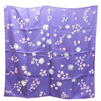 紫色 絲綢 絲巾 90*90