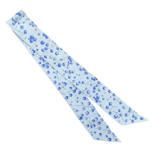 藍色 絲綢 Twilly 絲巾