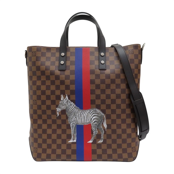 棕色 棋盤格 帆布 Savanna Altas 肩背包 N42702 N42702