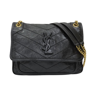 黑色牛皮 Niki 肩背包