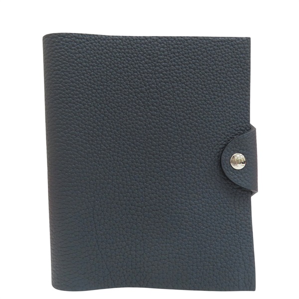 黑色 牛皮 筆記本 銀扣 W刻【HERMES 愛馬仕】