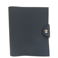 黑色 牛皮 筆記本 銀扣 W刻【HERMES 愛馬仕】