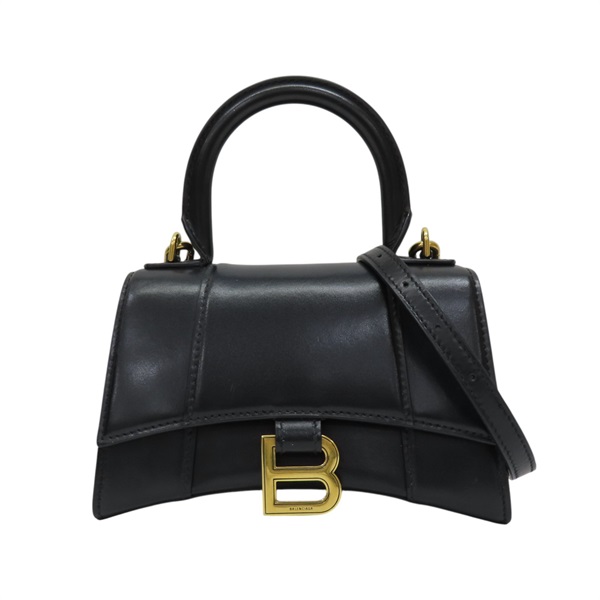 黑色牛皮 Hourglass XS 兩用包【BALENCIAGA 巴黎世家】 592833