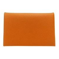 橘色 Epsom牛皮 Calvi Verso 卡夾 名片夾 B刻
