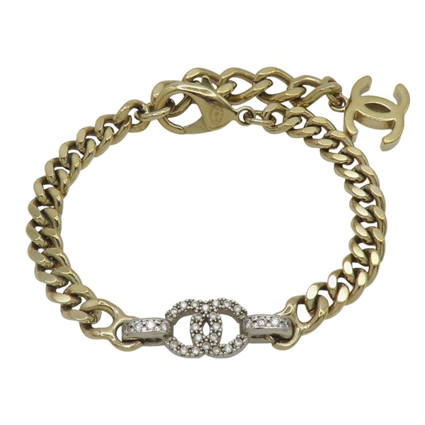 金銀色 水晶CC鍊條手鍊【CHANEL 香奈兒】