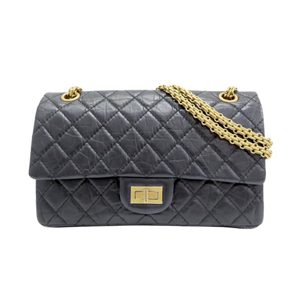 黑色 牛皮 2.55 鍊帶 肩背包 A37586