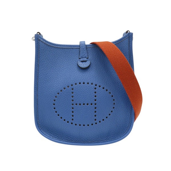 藍色 TC皮革 Mini Evelyne 肩背包 X刻