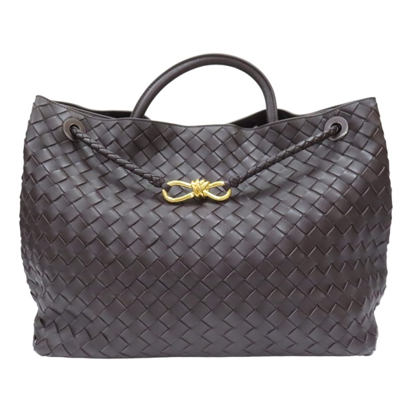 棕色 羊皮編織 Large Andiamo 肩背包【BOTTEGA VENETA BV 寶緹嘉】