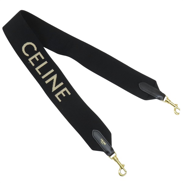 黑色 牛皮 編織 肩背帶【CELINE 賽琳】