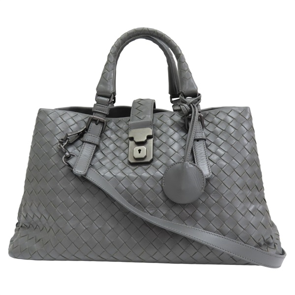 灰色 羊皮編織 Roma small 兩用包【BOTTEGA VENETA BV 寶緹嘉】