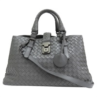 灰色 羊皮編織 Roma small 兩用包【BOTTEGA VENETA BV 寶緹嘉】