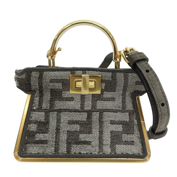 灰色 棉毛 Mini Peekaboo 肩背包