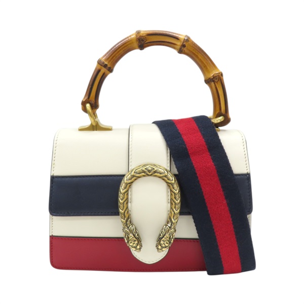 白/紅/黑色 牛皮 竹節 Dionysus 兩用包 #523367