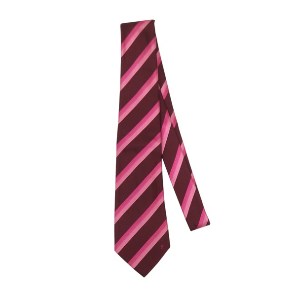 粉紅色 絲綢 格紋 領帶 【LOUIS VUITTON LV 路易威登】