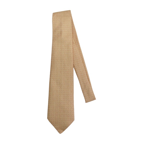 橘色 絲綢 領帶【HERMES 愛馬仕】