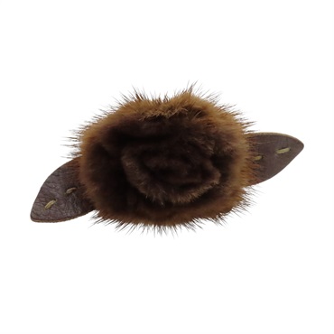 棕色 水貂毛 牛皮 手環【FENDI 芬迪】