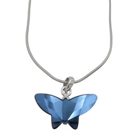 藍色 蝴蝶水晶 項鍊【SWAROVSKI 施華洛世奇】