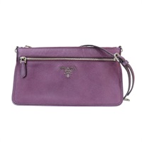 金屬紫 牛皮 肩背包 【PRADA 普拉達 】