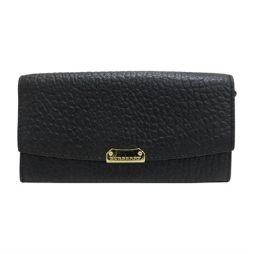 黑色 牛皮 金扣 長夾