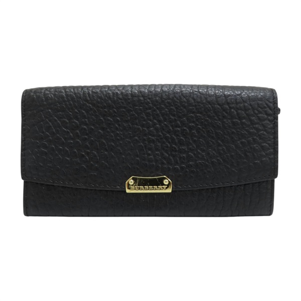 黑色 牛皮 金扣 長夾