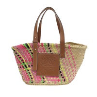 多色 草編 棕色牛皮 Basket 托特包 肩背包