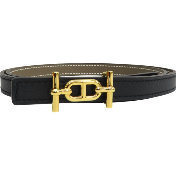 黑/棕  Swift/Epsom牛皮 Chaine DAncle 皮帶 Y刻 75CM【HERMES 愛馬仕】