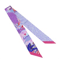 粉紫色 絲綢 Twilly 絲巾