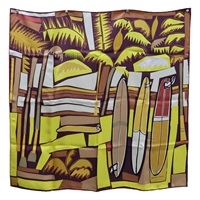 黃色 絲綢 Sea Surf and Fun 絲巾 90X90【HERMES 愛馬仕】