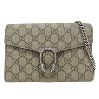 烏木色 PVC塗層帆布 Dionysus 鍊帶 肩背包【GUCCI 古馳】 401231