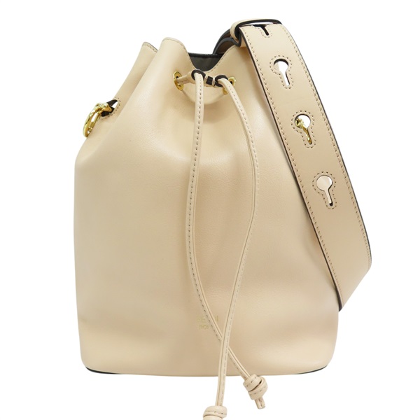 粉膚色牛皮 束口 Mon Tresor 水桶包 肩背包【FENDI 芬迪】 8BT298