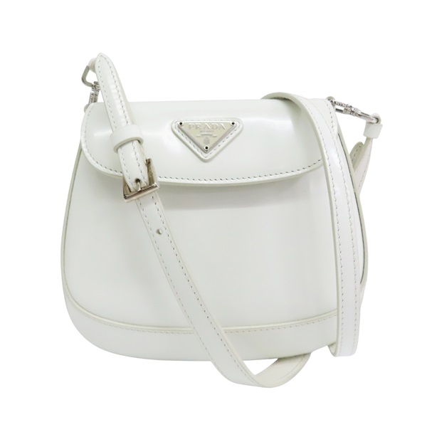 白色 亮面牛皮 兩用包【PRADA 普拉達】 1BH188
