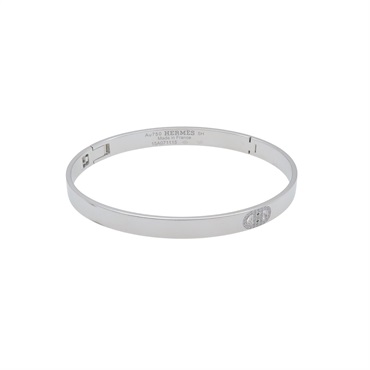 18K 白金 H d’Ancre 鑽石 手環【HERMES 愛馬仕】